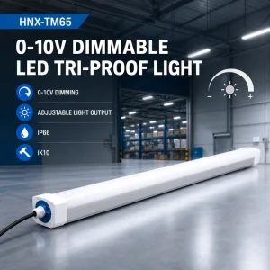 0 10V Dimmable LED Tri Proof Light with Adjustable Output for Warehouse Factory Parking and Retrofit Projects