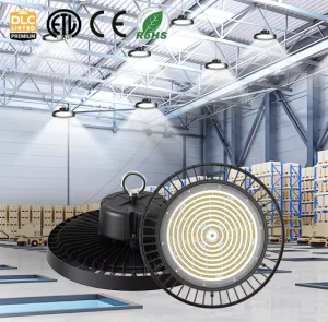 1-10V Dimmable High Lumens IP65 Waterproof Warehouse Industrial 200W LED Fixtures LED UFO High Bay Light