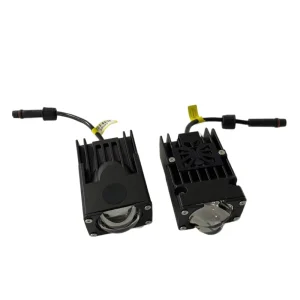 1 Inch Matrix LED Projector Lens Grille Light Dual Color Switchback 3000K 6000K Spotlight For Universal Car Motorcycle Lamp