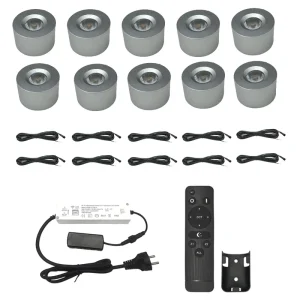 10*3W LED Ceiling Lights Dimmable Frosted Lampshade Spotlight IP65 12V for Cabinets Counter Aluminum Veranda
