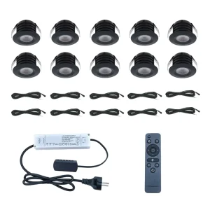 10*3w Threaded Inbouw Spotlight 12V IP65 LED Mini Spots Set for Outdoor Garden Display Cabinet Lighting