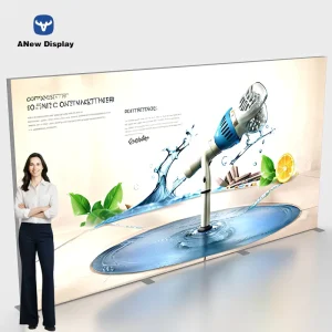 10*8ft 20*10ft 120mm Custom Tool Free SEG Double Sided Fabric LED Display Advertising Banner Lightbox