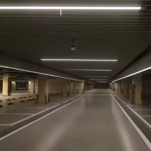 10 Feet 36W Built in Microwave Motion Sensor Full Fitting LED Suspension Linear Light for Parking Lot Carpark