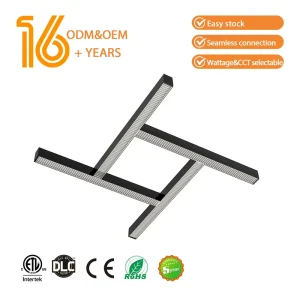 100LM/W PC Cover Linear Light 40W 90° for X Shape Y Shape Splicing Project
