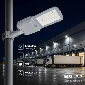 100W 150W 200W LED Street Light 170LM W D4i Smart Logistics Center Warehouse Exterior Loading Dock Lamp EPC Project Vendor