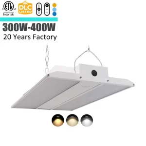 100W 200W 300W 250W 400W Linear High Bay Light CETL CB SASO BIS Certified 3 Color CCT Selectable Exhibition Workshop LED Highbay