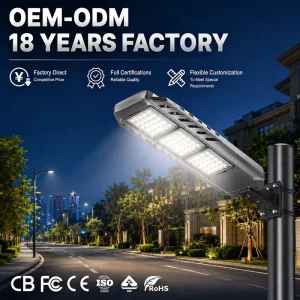 100W 200W 300W Energy Saving IP65 Waterproof AC Outdoor LED Street Light Aluminum Alloy for Highway, Parking Lot, Garden, Road