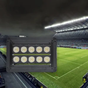 100W COB Industrial LED Flood Light 1600lm IP66 Wide Voltage 90-305VAC 10kV Surge for Port Yard Stadium 10-120 Degree