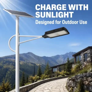 100W IP65 Waterproof LED Solar Street Light App Control Aluminum Construction Dusk to Dawn Security for Commercial Residential