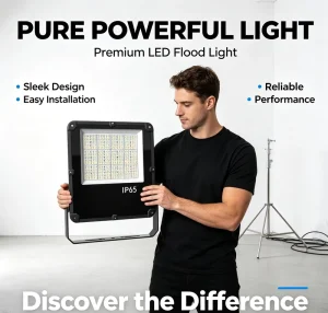 100W LED Floodlight High Bright Adjustable Beam Angle 2700-6500K Warm White IP65 Aluminum Body CE Certified