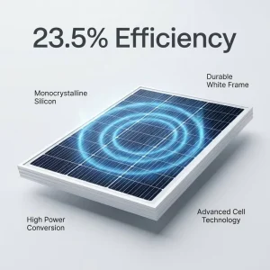 100W Monocrystalline Solar Panel Rigid White Frame High Efficiency Mono PV Module for Off-Grid Home RV System