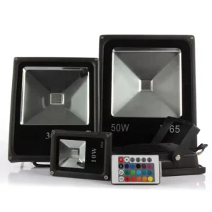 10W/20W/30W/50W/100W Led Flood Light IP65 Waterproof RGB Spotlight Outdoor Wall Lamp with Remote 85-265V for Garden Yard Pathway