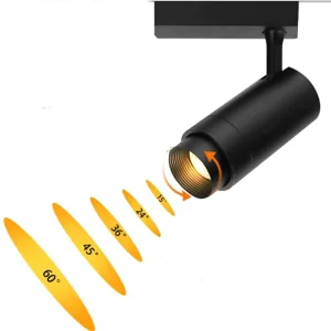 10W 30W 40W Variable Zoom Spotlight COB Flicker Free LED Linear Track Lighting System Aluminum Commercial Track Spot Light