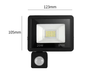 10W Infrared Sensing LED Floodlight 800lm Waterproof Outdoor Stadium Warehouse Garden CE RoHS