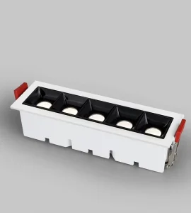 10W Modern Recessed Square Aluminum Alloy Grille Light Ceiling Spotlight LED Linear Downlight 24 Beam Angle Hotel 6W