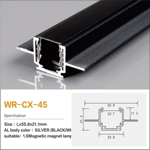 10mm Super Narrow Edge Recessed Magnetic Track Frameless Flush Design for Minimalist Ceiling Linear Lighting
