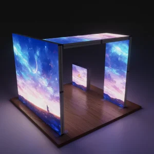 10×10 20×10 Dye Sublimation Foldable Portable Easy Assembly LED Light Box Trade Show Exhibition Display Stand Booth