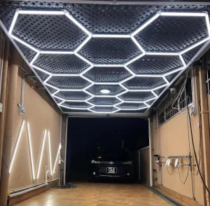 110-240V IP65 Rating Hexagonal Honeycomb LED Working Detailing Lights Linkable Car Wash Station Parking Garage Luminaires