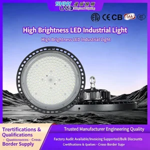 110V 220V 5 Years Warranty Industrial High Bay Lamp 100W 150W 200W 300W UFO LED High Bay Light Warehouse Workshop Lighting