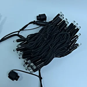 110V IP67 Outdoor Commercial Grade Black Wire 5m 50 LED Rubber String Light for Christmas Tree Lighting