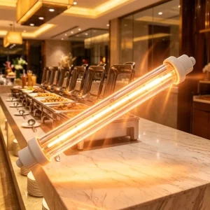 118mm 300W Halogen Infrared Heat Lamp 2700K Soft Warm White 360 Beam Angle for Buffet Restaurant Food Display