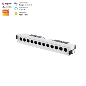 12 Head Mini LED Embedded Aluminum Ceiling Spotlight 0-10V Dali Dmx Knx Dimmable Adjustable Modular Grille Light
