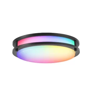 12 Inch LED Smart Flush Mount Ceiling Light RGB Color Compatible with Alexa and Google Home Assistant Oil Rubbed Bronze