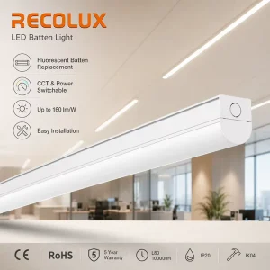 1200mm 1500mm LED Batten Light DALI Sensor Emergency LED Batten Fixture for Office Commercial Lighting