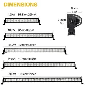 120W Bar Roof Light Dual Row LED Spotlight Ultra-Bright Spot Beam Off-Road Vehicle Roof Grille IP67 Rated