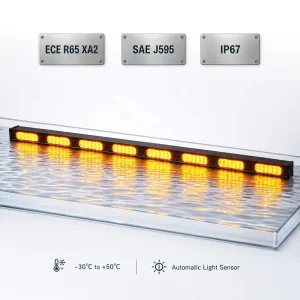 122CM Emergency Light Bars Traffic Advisor Led Strobe Amber White Light Bar Kit Rainproof Warning Caution Turn Signals for Sale