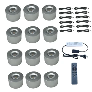 12PCS Single Color Spot Lighting Flicker-free Aluminum RoHS Downlight Spotlight 3w Led Cabinet Light for Display