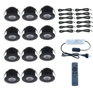 12PCSX3W Modern Mini Aluminum LED Recessed Spotlight with High CRI 80 for Home Office