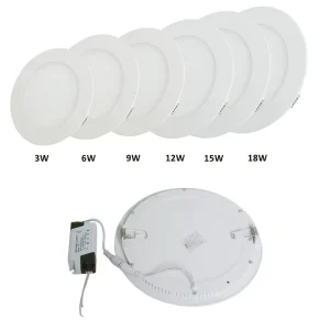 12V 24V 36V 48V Ultra Slim Led Panel Lamp 3W 6W 9W 12W 15W 18W Round Flat Led Ceiling Panel Light