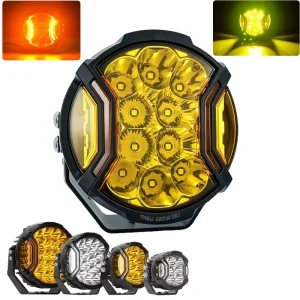 12V 24V IP68 5 Inch Round Spotlight 120W DRL Amber LED Pod Lights for Offroad LED Work Light 4X4 Jeep Motorcycle Auxiliary