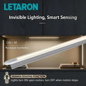 12V 24V Modern Embedded PIR Motion Sensor LED Strip Light High CRI 90 Aluminum Alloy Housing Custom Size Cabinet Pantry Lighting