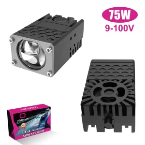 12V 24V Universal LED Grille Light 1Eye W1 75W 6000K Low High Beam Projector Lens IP67 LED Car Truck Lamp