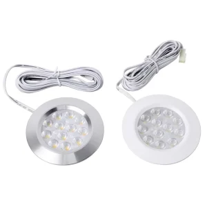 12V 3W Round Kitchen LED Under Cabinet Furniture Shelf Light Puck Lights Home Hotel Small Surface Mounted Light