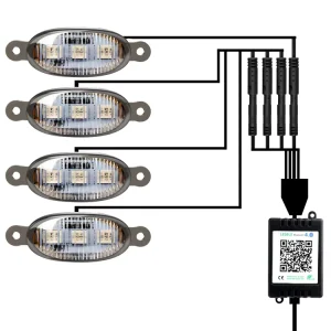 12V 4X4 LED Pickup Accessories Truck RGB APP Front Grill LED Running Lights Amber Truck Marker Lights Colorful DRL Car LED Light