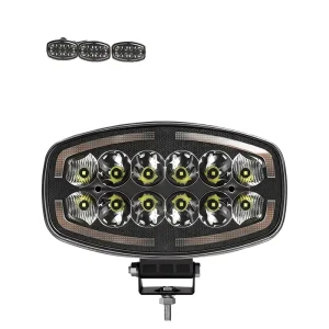 12V 80W White Yellow DRL 9 Inch Car LED Headlight Spotlights Driving Light with Universal Fitment for Pickup Truck