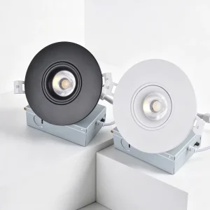 12W 3CCT Aluminum White & Black LED Modern Embedded Home Office Gimbal Spotlight