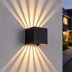 12W Cube Seven Beam Waterproof Up and Down Light Wall Lamp Cube Led Wall Light European Style Wall Lamp Living Hallway