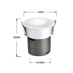 12W Deep Set Concealed COB Wall Washer Spotlight Anti Glare RA92 Aluminum Recessed LED Downlight