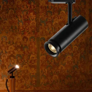 12W Dimmable Zoom Anti Glare Focusable LED Track Lamp Modern Aluminum Body COB Chip High CRI 97 220V Museum Art Gallery
