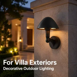 12W IP65 LED Outdoor Mushroom Wall Lamp Aluminum Alloy PC Construction Waterproof for Garden Villa Courtyard Landscape Lighting