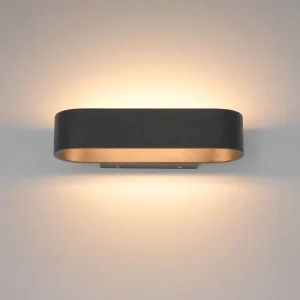 12W Modern LED Wall Sconce Indoor Aluminum Warm White 3000K AC 85-265V for Hotel Bedroom Hallway Oval Wall Lamp