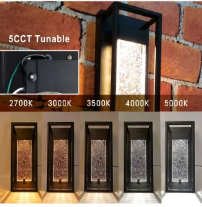 12W Triac Dimmable LED Outdoor Wall Light IP65 ETL Rated Crystal Bubble Glass Exterior Wall Lamp for Commercial & Residential