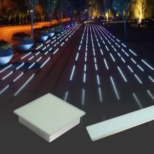 12mm Tempered Glass Recessed Floor Lighting Inground Linear Brick Lamp LED Underground Lights