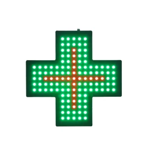 12×12 Digital Poster LED Pharmacy Cross Display Indoor Green Red European Cross Sign for Shopping Mall Airport