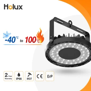 130 lm Per W 13000 lm 100W DOB SMD 3535 Ceramic LED Tempered Glass Minus 40 to 100C Steelworks Industrial LED High Bay Light