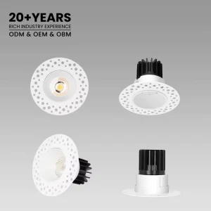 13W Trimless COB Downlight Adjustable Recessed Ceiling Light Anti Glare Aluminum Housing Indoor Lighting Customizable 5CCT